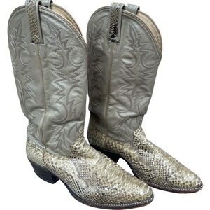 Dan Post snake skin 2 tone boots men’s SZ 9